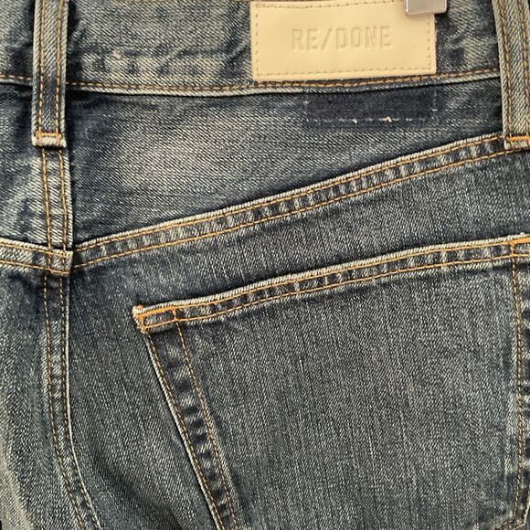 Re/Done Jeans Women's 34 Bay Fade Med Wash Straight Leg Button Front NWT - Picture 8 of 16
